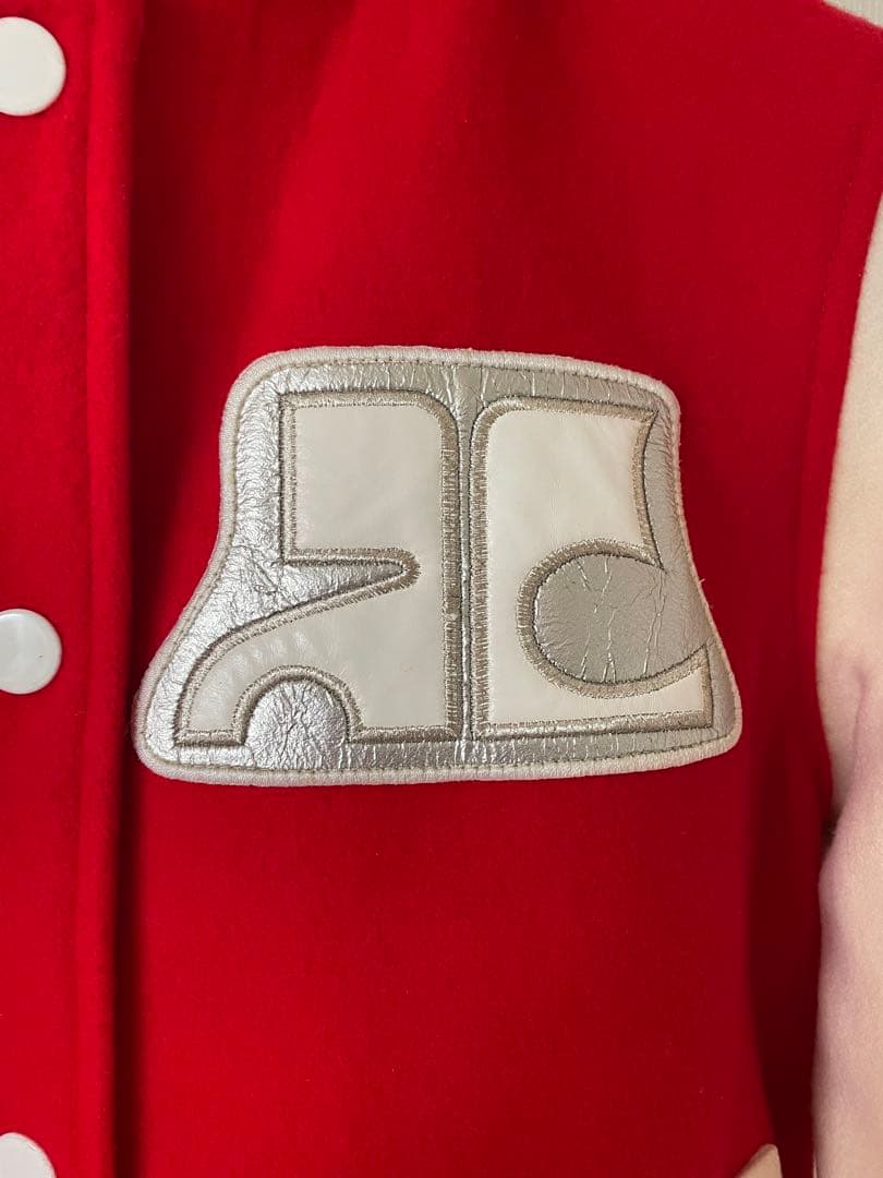 希少　クレージュ　courrèges スタジャン 38size 赤