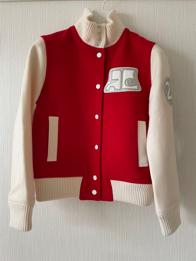希少　クレージュ　courrèges スタジャン 38size 赤