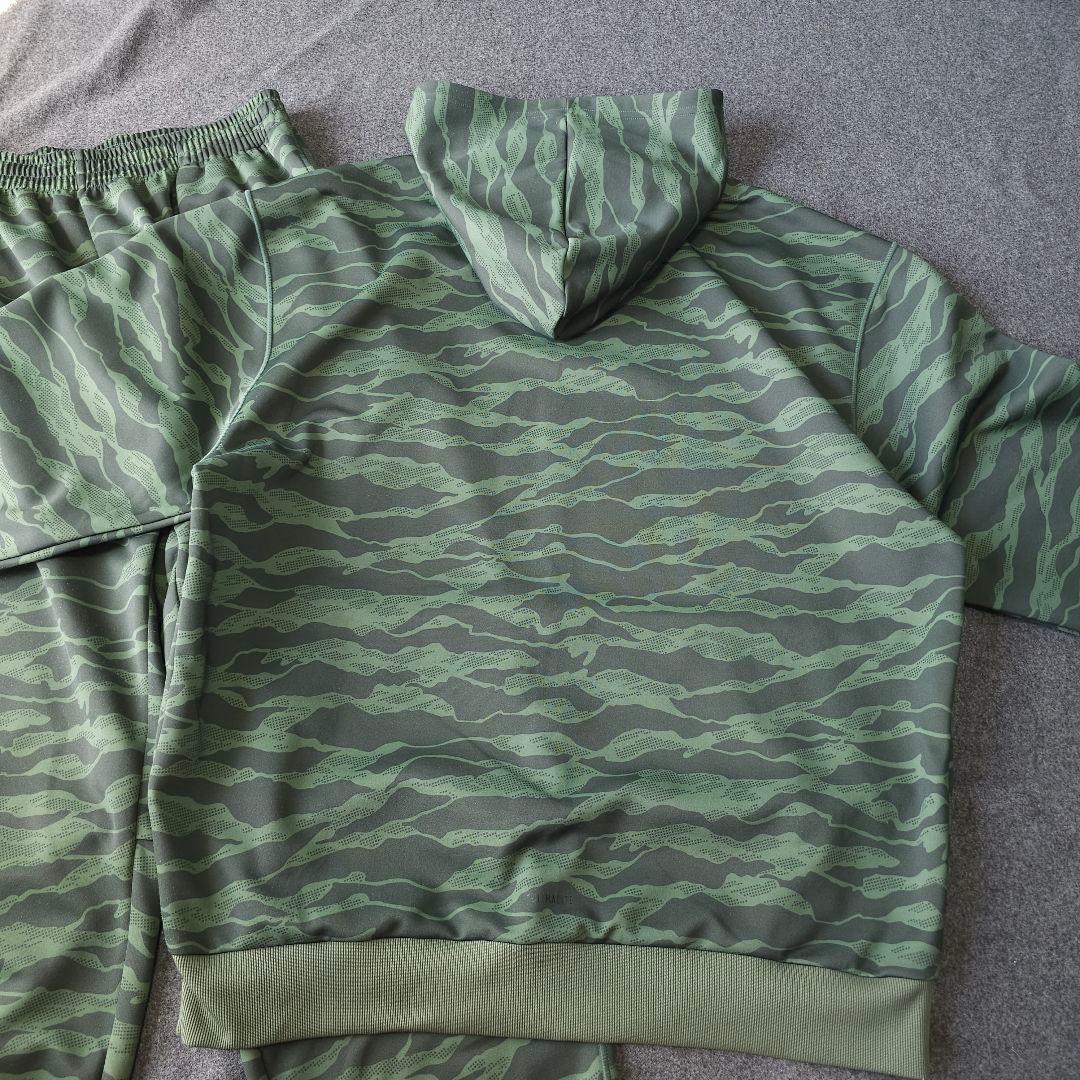 【アディダス】人気ロゴマーク×カモフラ柄総柄 長袖ジャージセットアップ 5L