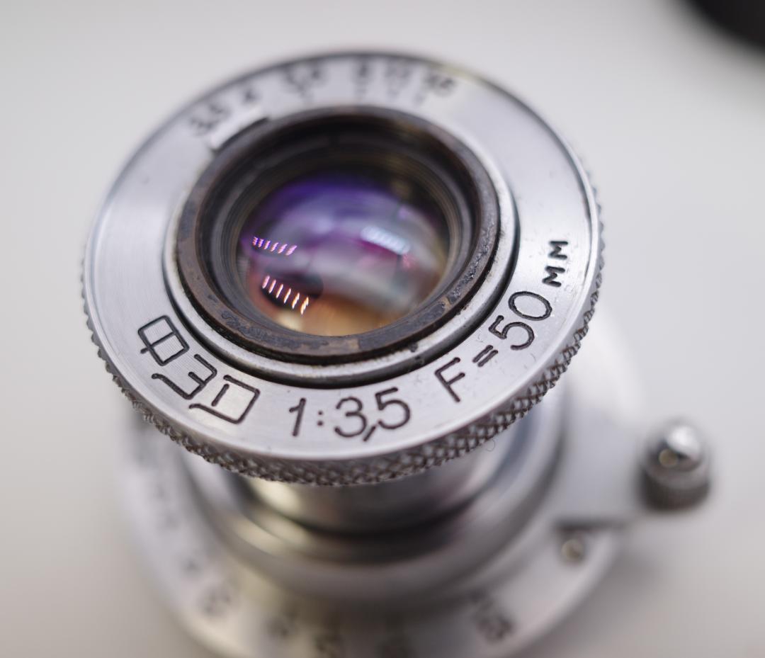 14　希少　沈胴式オールドレンズ FED 50　L39 純正ケース付