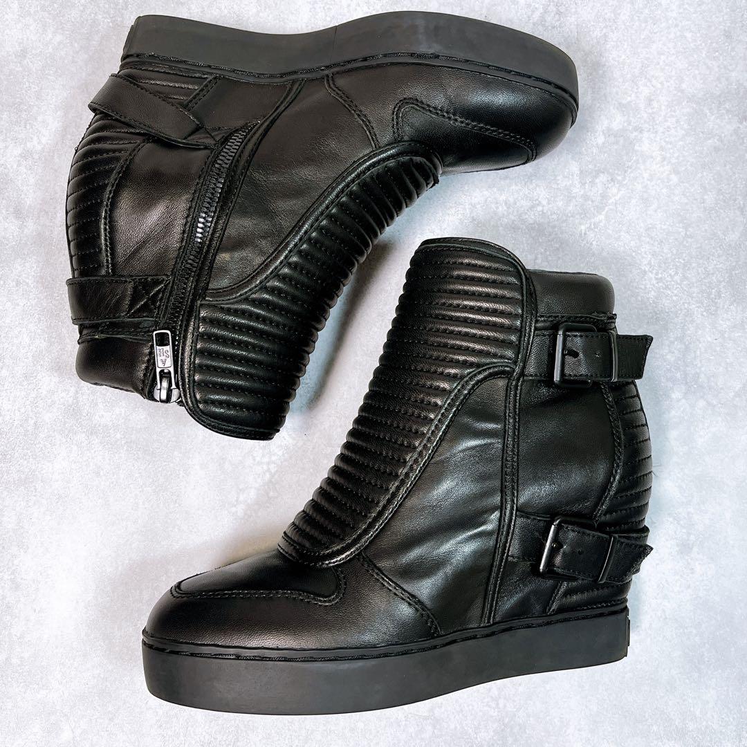 美品【ash アッシュ】レザースニーカー (36) ウェッジソール　インヒール