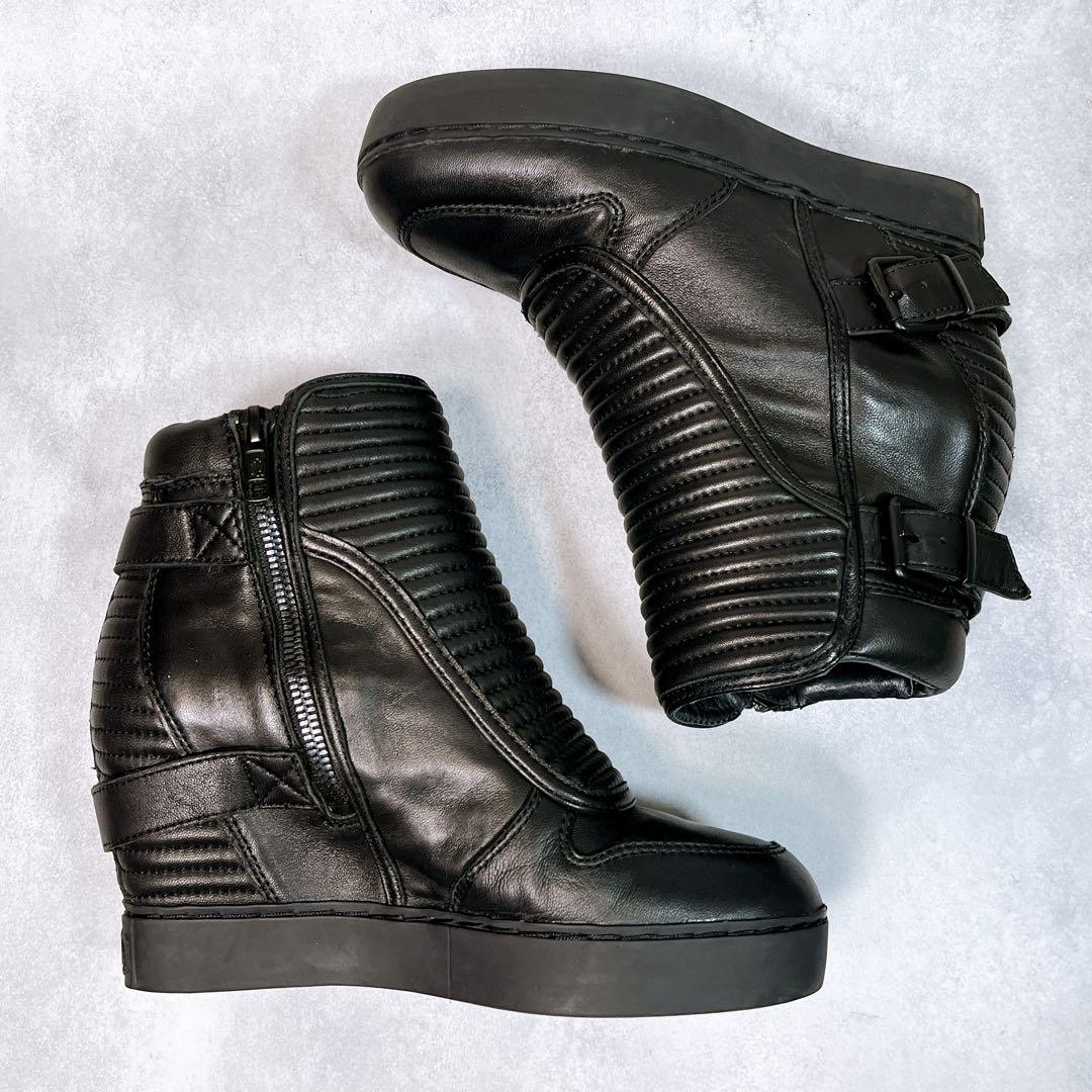 美品【ash アッシュ】レザースニーカー (36) ウェッジソール　インヒール