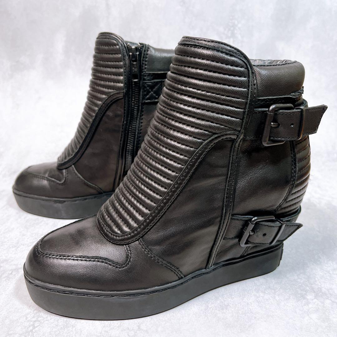 美品【ash アッシュ】レザースニーカー (36) ウェッジソール　インヒール