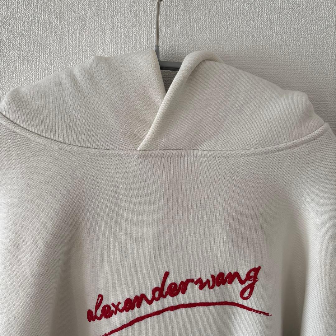 【即完売モデル】アレキサンダーワン☆リップロゴ　ホワイトパーカー　L