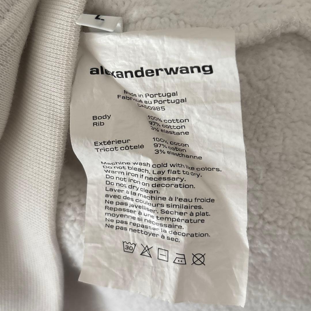 【即完売モデル】アレキサンダーワン☆リップロゴ　ホワイトパーカー　L