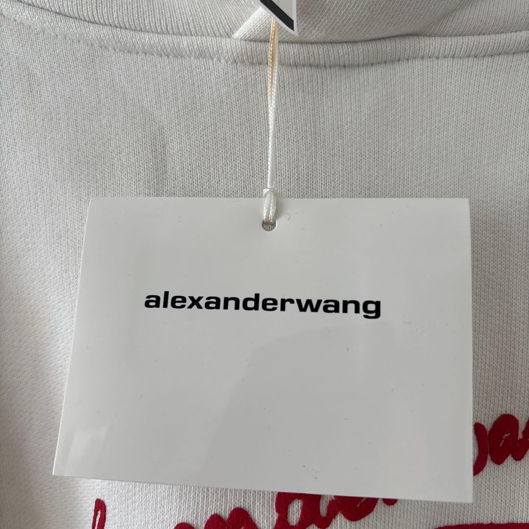 【即完売モデル】アレキサンダーワン☆リップロゴ　ホワイトパーカー　L