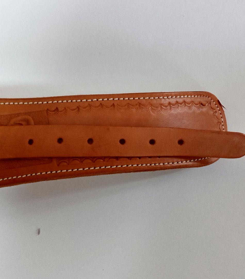 カービングレザーガンベルト ナチュラル　34