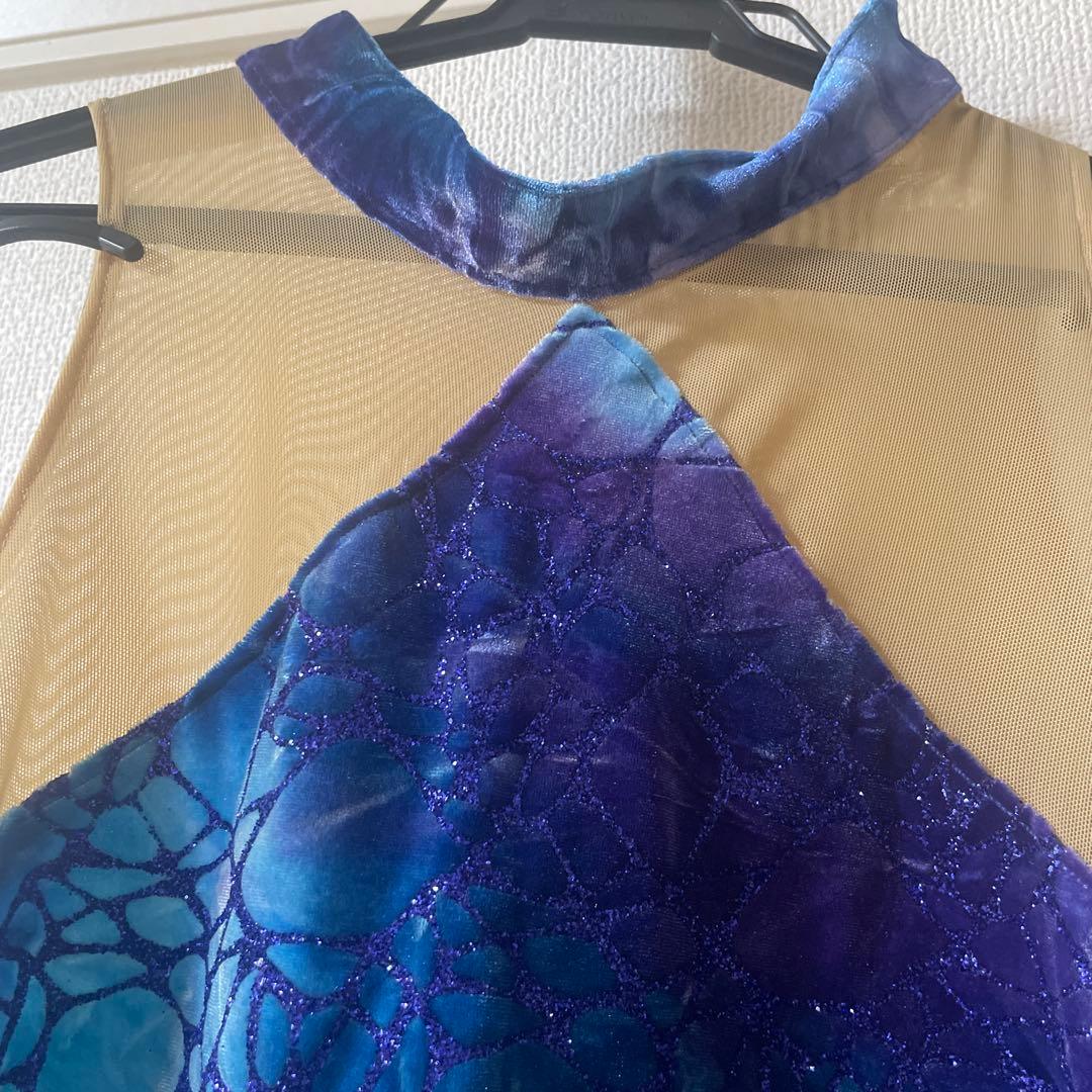 バトントワリング　ダンス　バレエ　衣装　青　M、Lサイズ