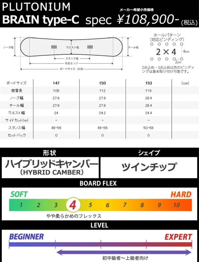 スノーボード 23-24 PLUTONIUM type-c 150cm