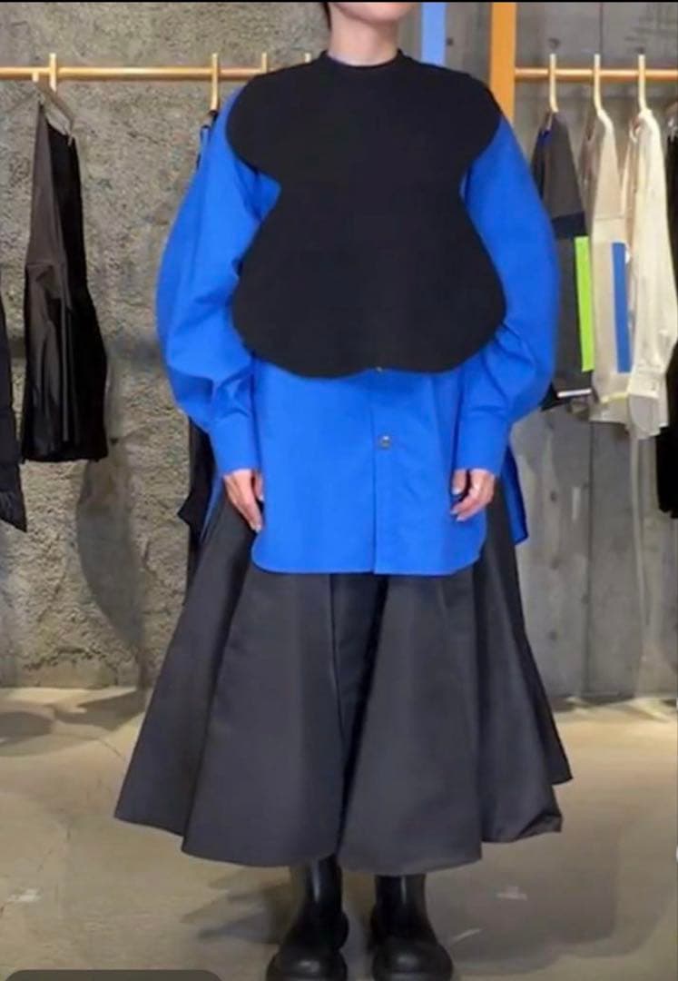 人気 美品 エンフォルド CIRCLE KNIT BIB サークルニットビブ 黒