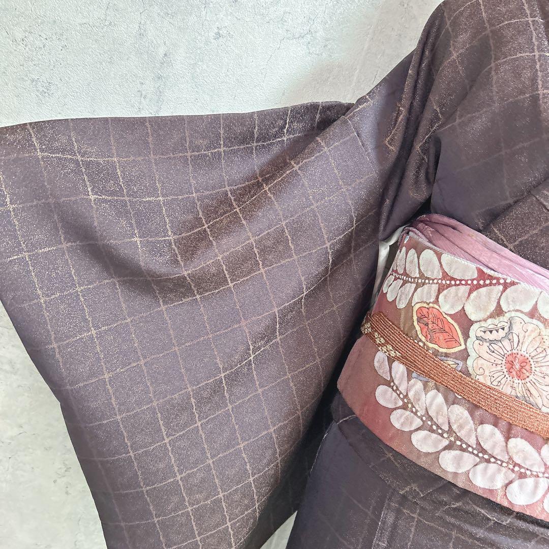 訪問着フルセット　辻ヶ花　着物　正絹　銀通し　豪華　華やか　紫　しぼり