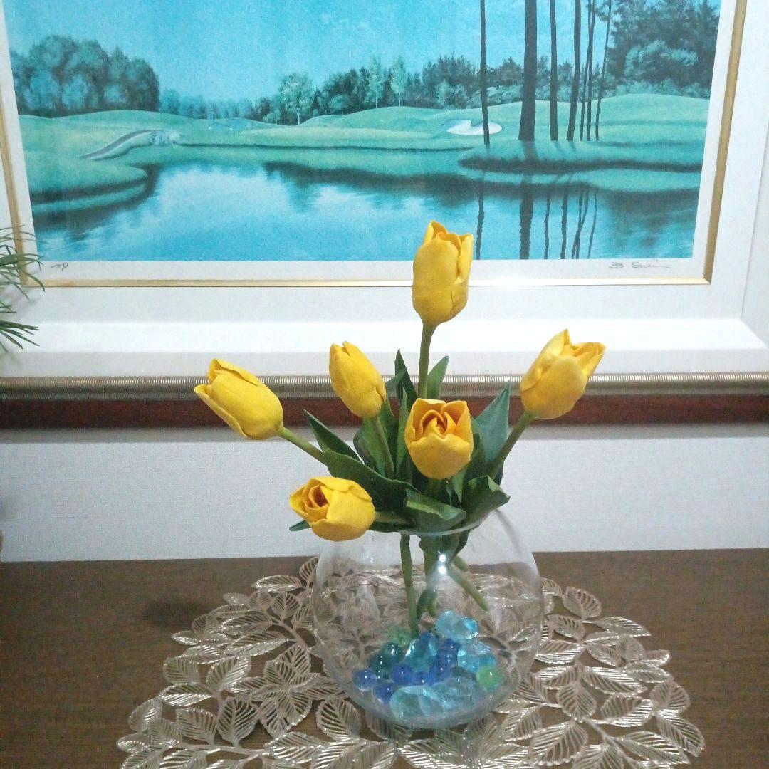 専用 イエローチューリップとイエロープリムラ クレイフラワー