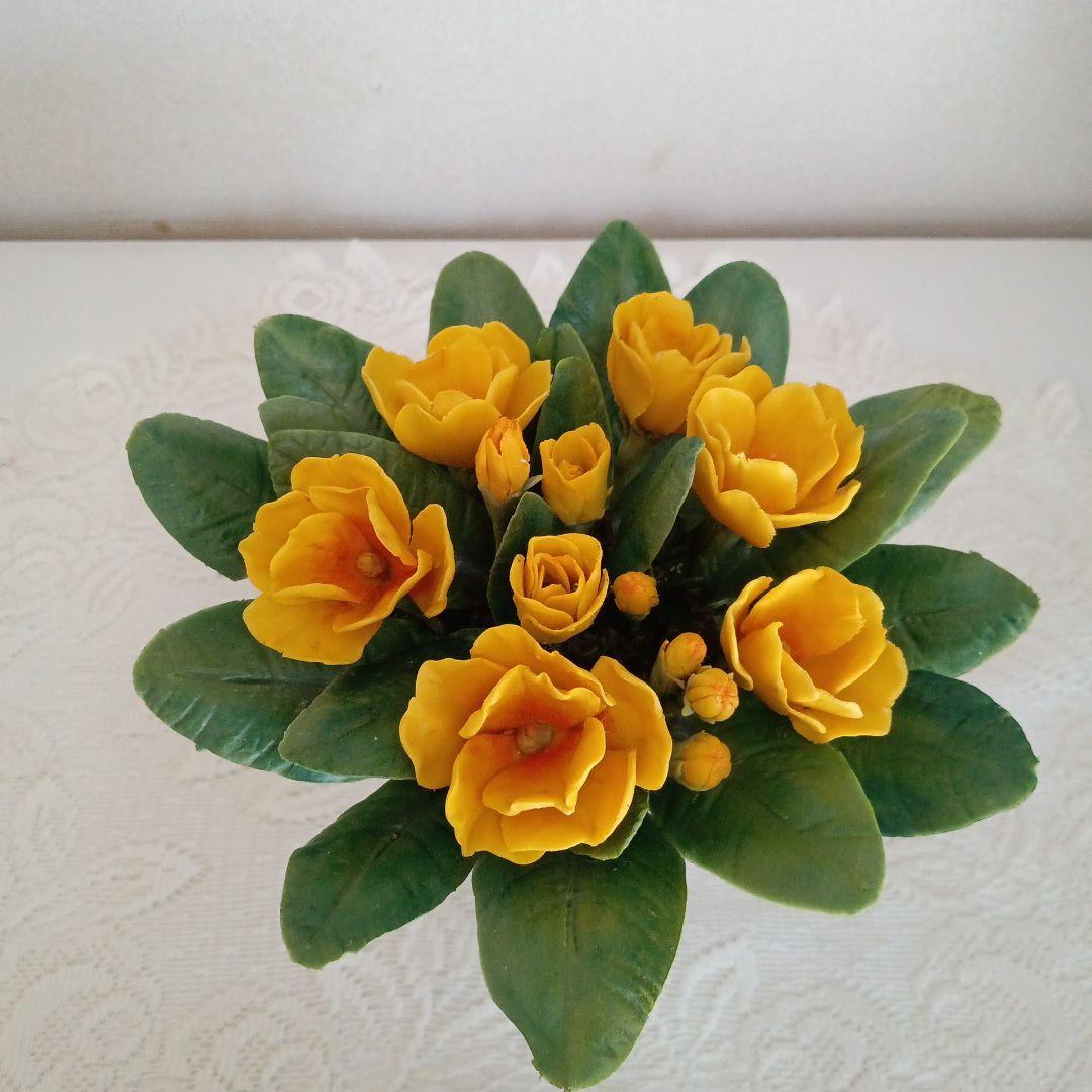 専用 イエローチューリップとイエロープリムラ クレイフラワー