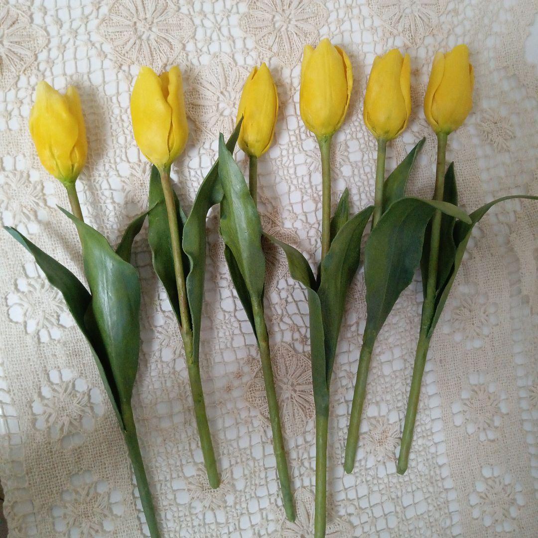 専用 イエローチューリップとイエロープリムラ クレイフラワー