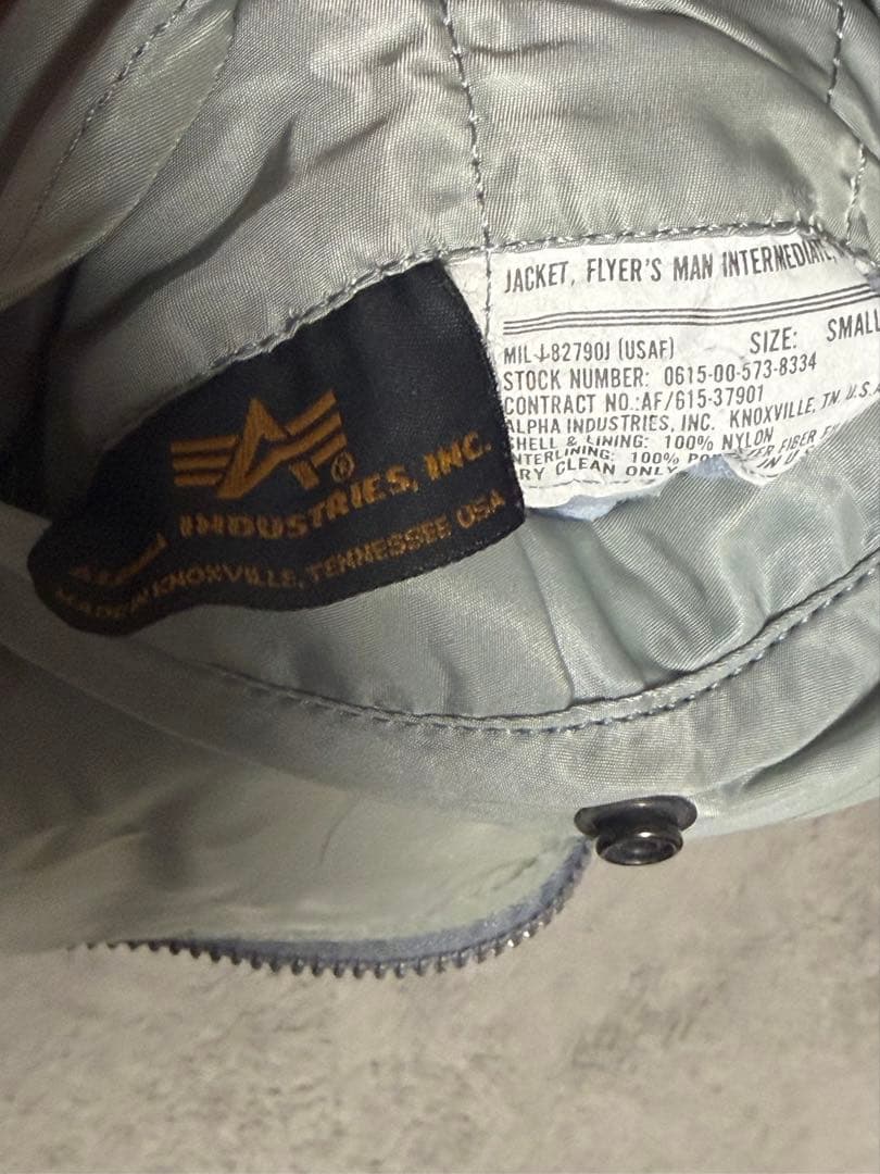 USA 80s MA-1 フライトジャケット グレー/オレンジ