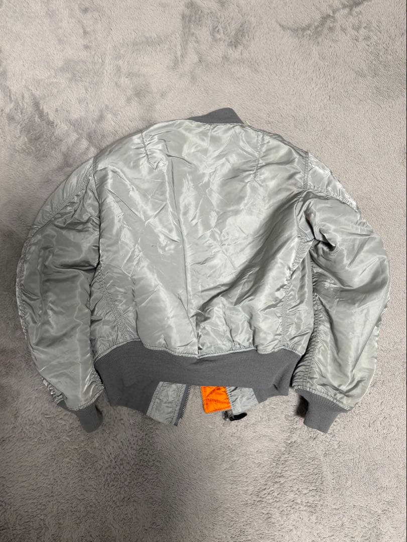 USA 80s MA-1 フライトジャケット グレー/オレンジ