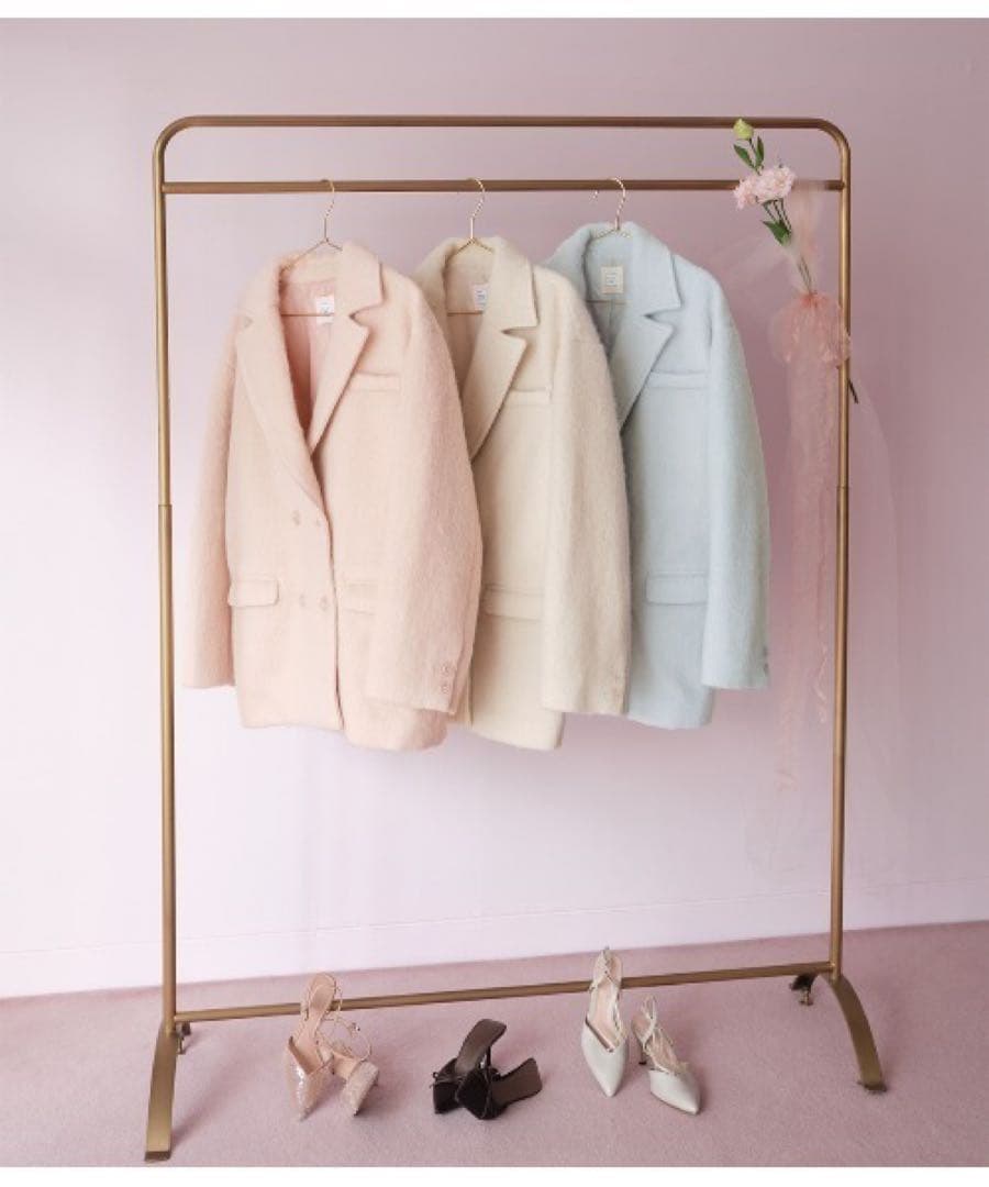 PEACH JOHN ダブルシャギーショートコート ピンク S