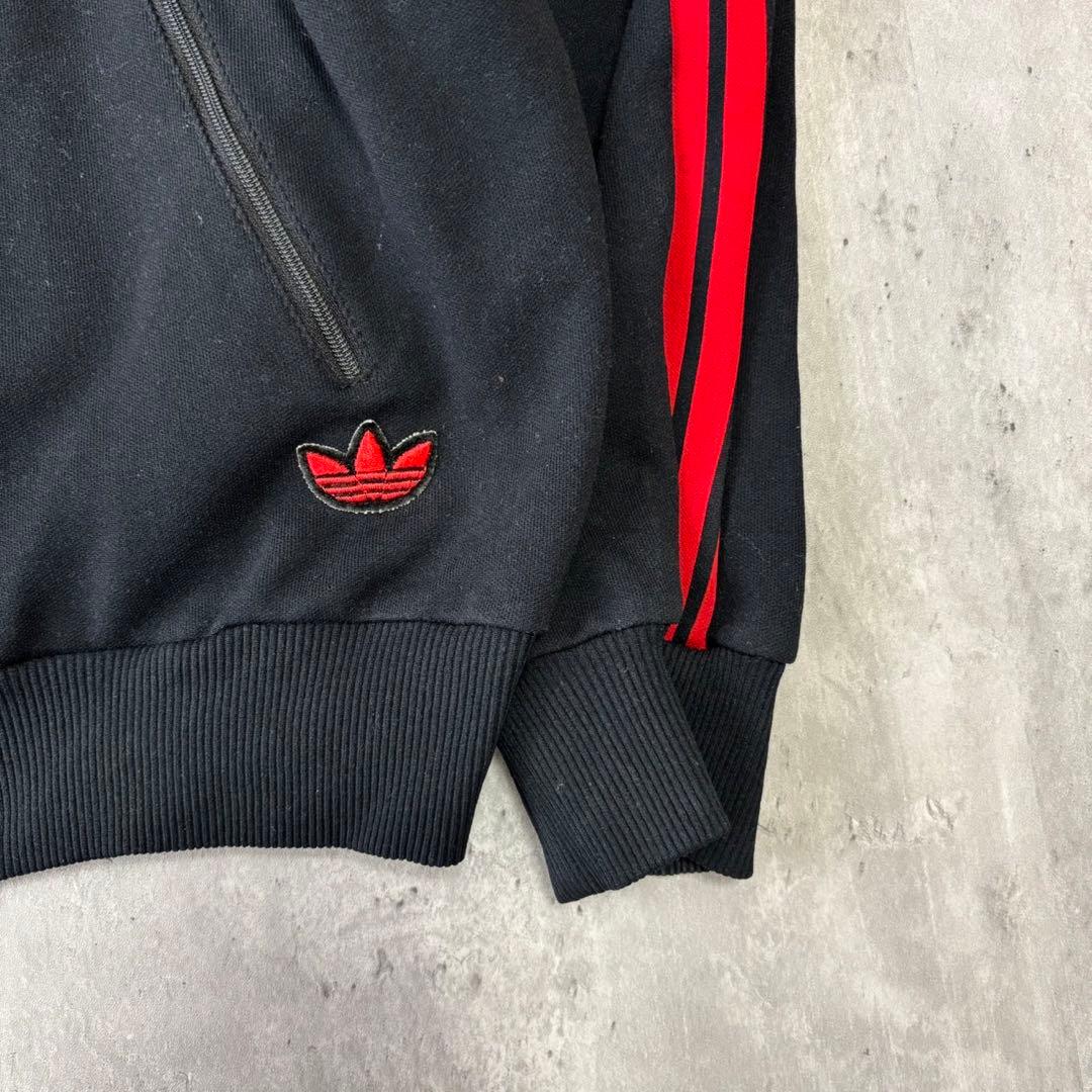 80's- adidas アディダス　トラックジャケット　赤　黒　5号