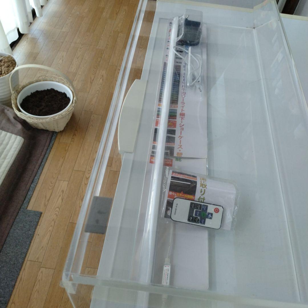 アクリル製ディスプレイケース 長方形＋LEDライティングバー20色