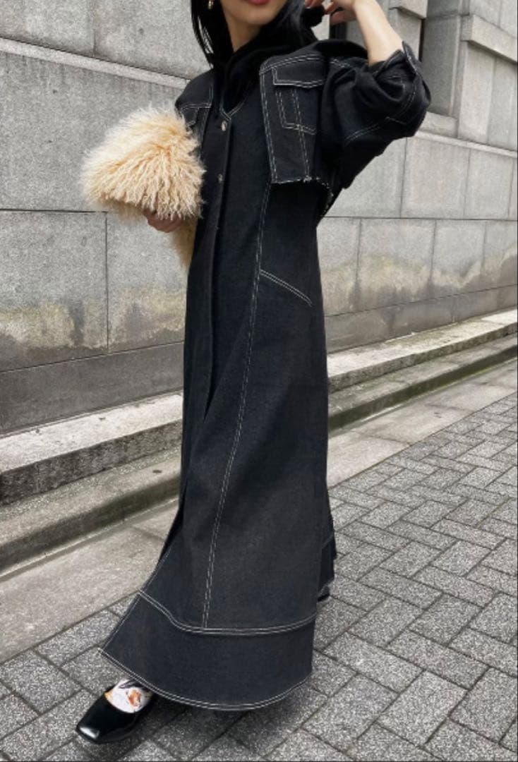 AMERI★アメリ　UND 3WAYデニムドレス　ワンピース★ブラック　１回着用