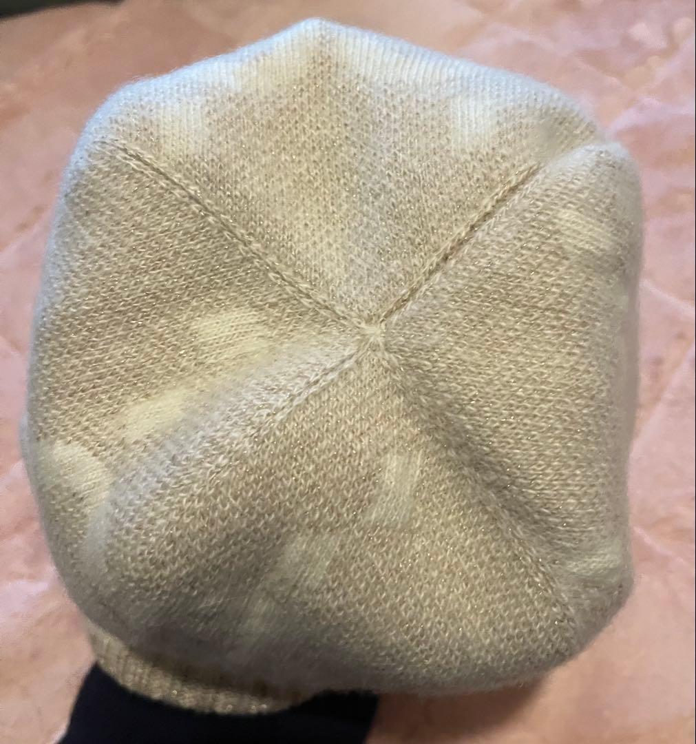 新品タグ付　GUCCI 箱付　ラメ　カシミヤ　ニット帽　M