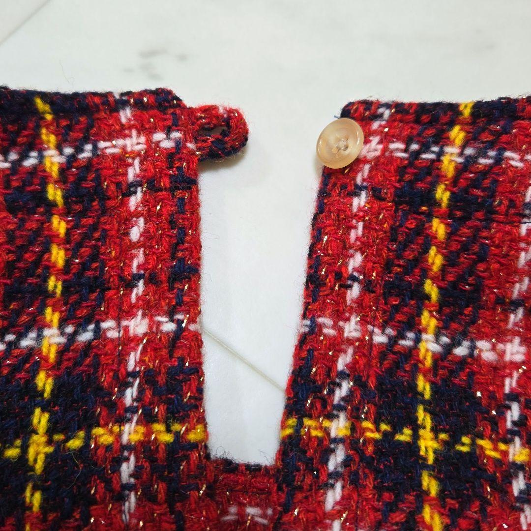 【定価7.3万】45R 現行 \"キラキラタータンDRESS\" ウールワンピース