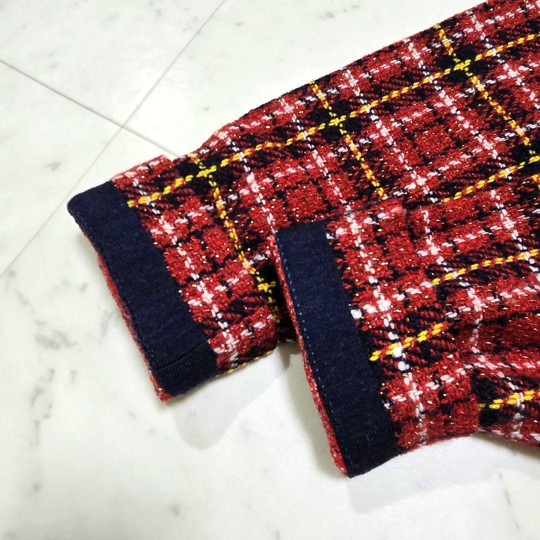 【定価7.3万】45R 現行 \"キラキラタータンDRESS\" ウールワンピース