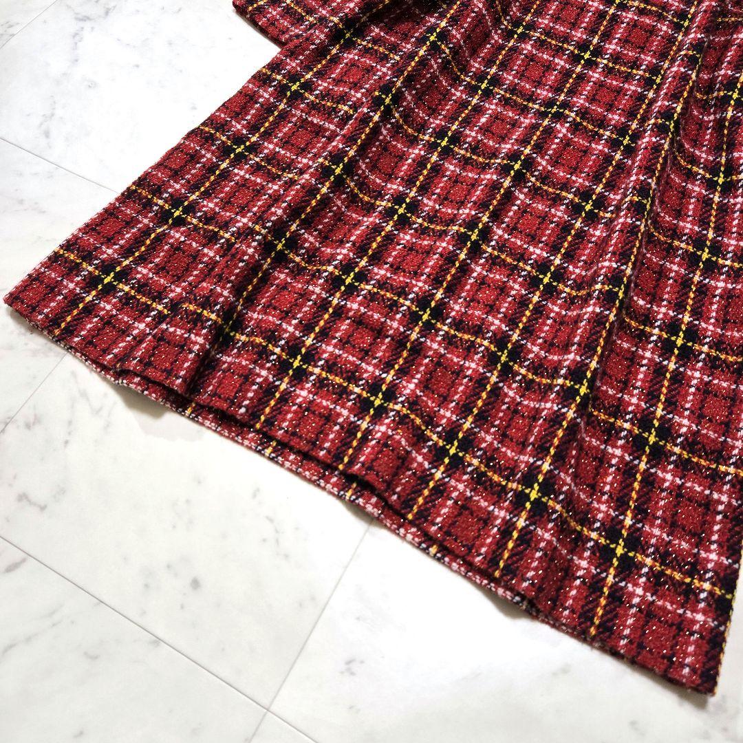 【定価7.3万】45R 現行 \"キラキラタータンDRESS\" ウールワンピース