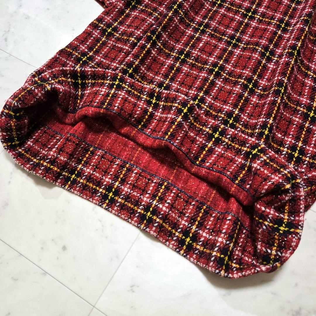 【定価7.3万】45R 現行 \"キラキラタータンDRESS\" ウールワンピース