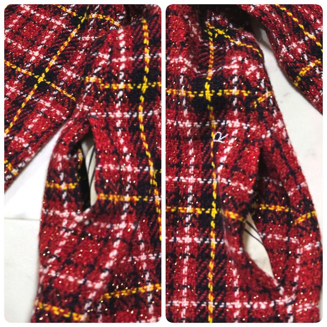 【定価7.3万】45R 現行 \"キラキラタータンDRESS\" ウールワンピース