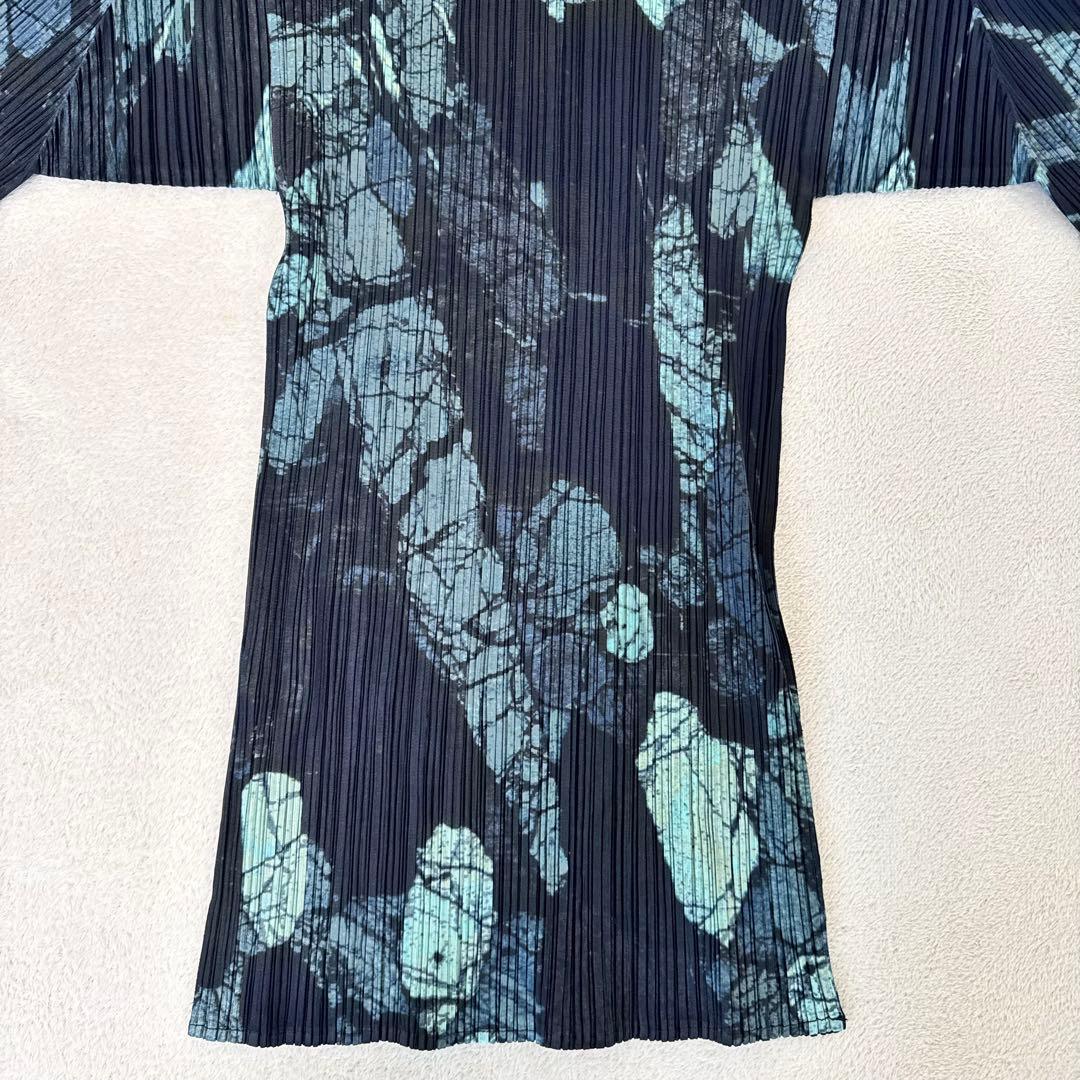 極美品✨PLEATS PLEASE プリーツ　総柄　長袖　ハイネック　チュニック