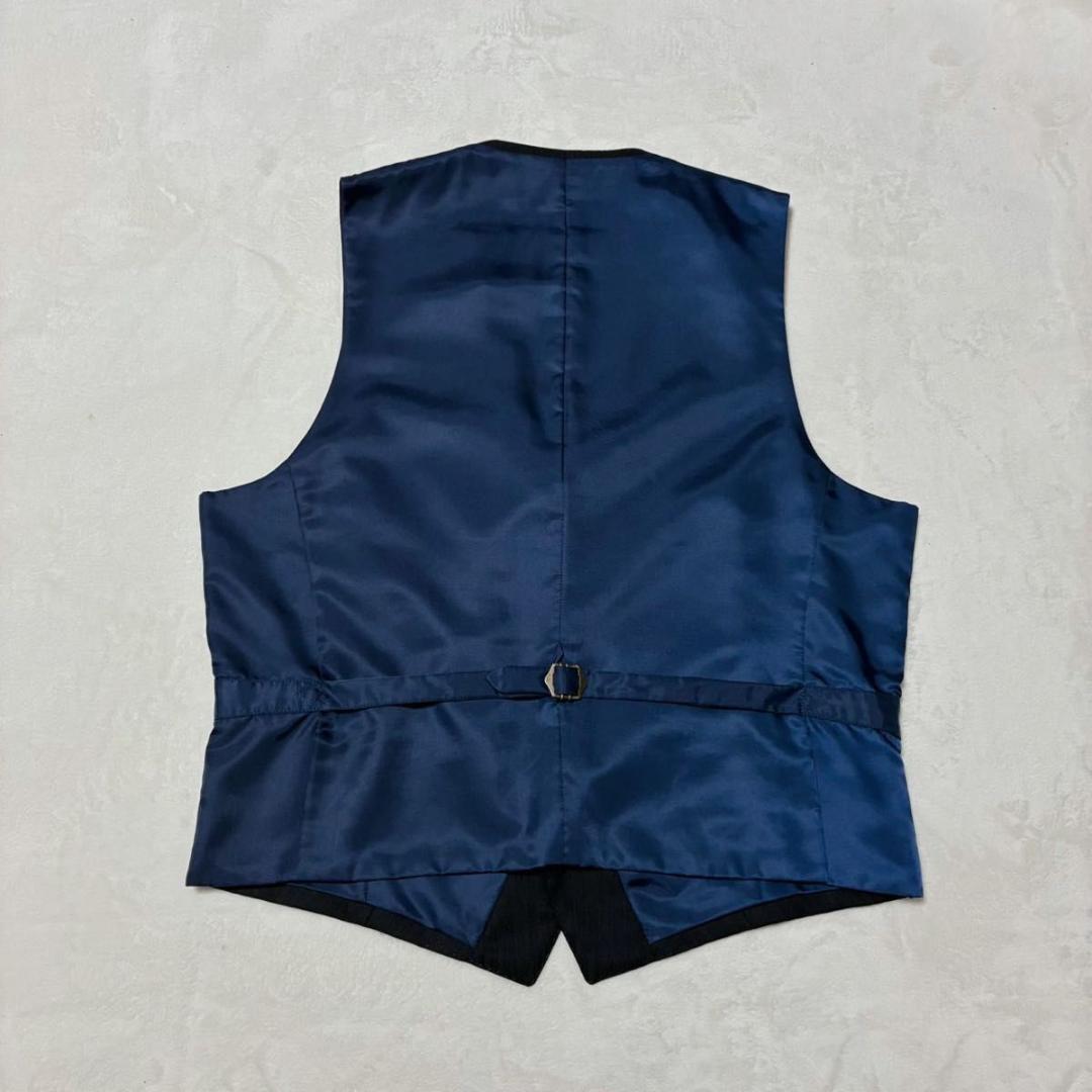 ザスーツカンパニー スリーピーススーツ ストライプ センターベント 裏地派手 黒