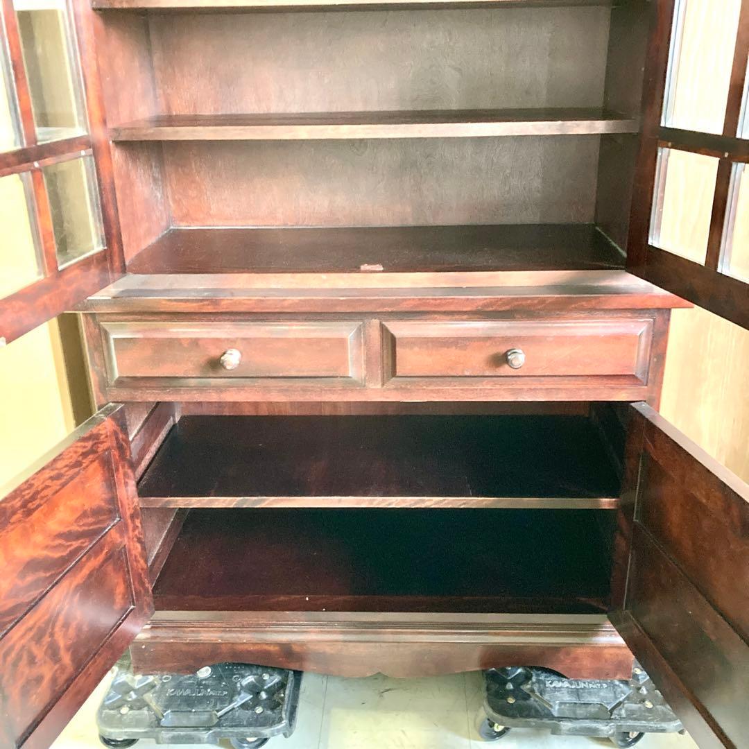 【良品】食器棚 ディスプレイ キャビネット収納棚 松本民芸家具