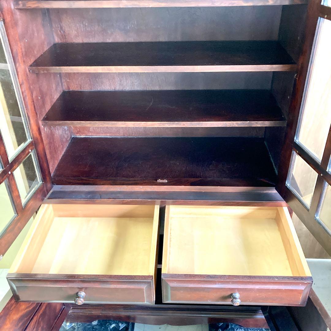 【良品】食器棚 ディスプレイ キャビネット収納棚 松本民芸家具