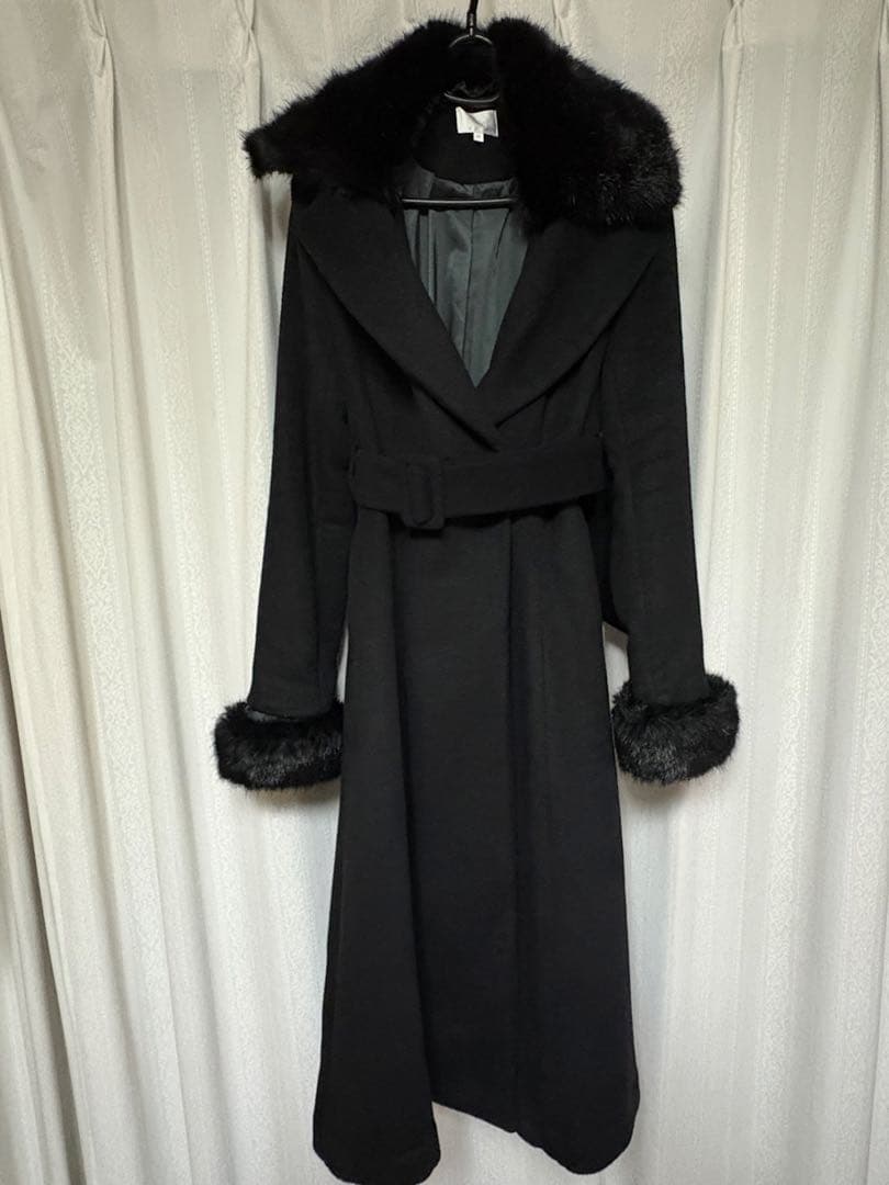 rienda ブラック ファー ロングコート