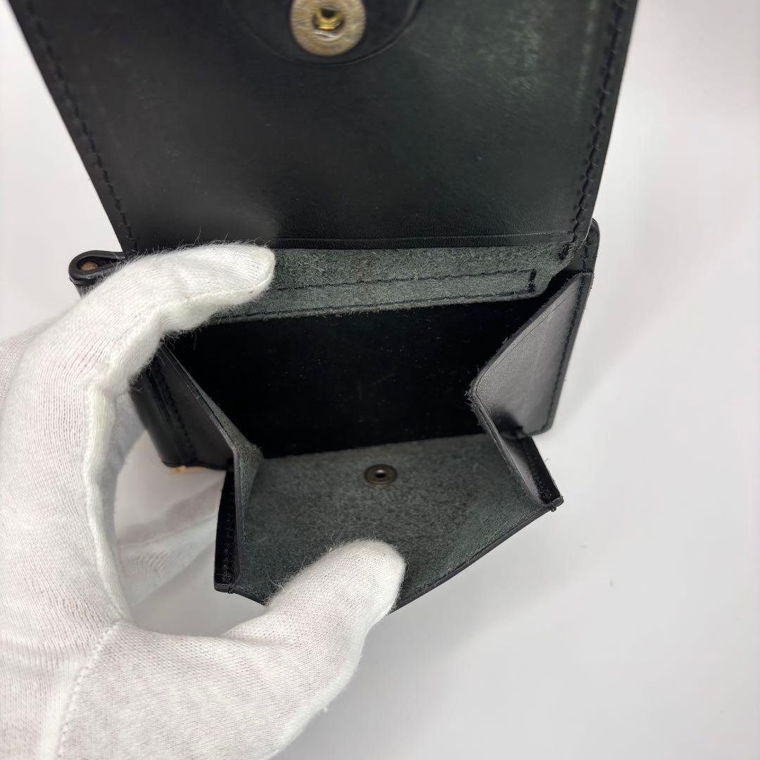 ROTAR　二つ折り財布　マネークリップ　ブラック　レザー　ウォレット　黒