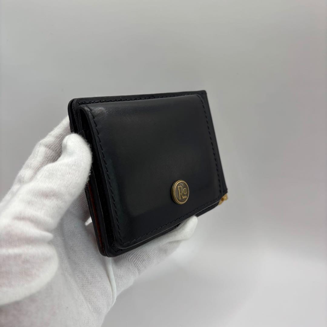 ROTAR　二つ折り財布　マネークリップ　ブラック　レザー　ウォレット　黒