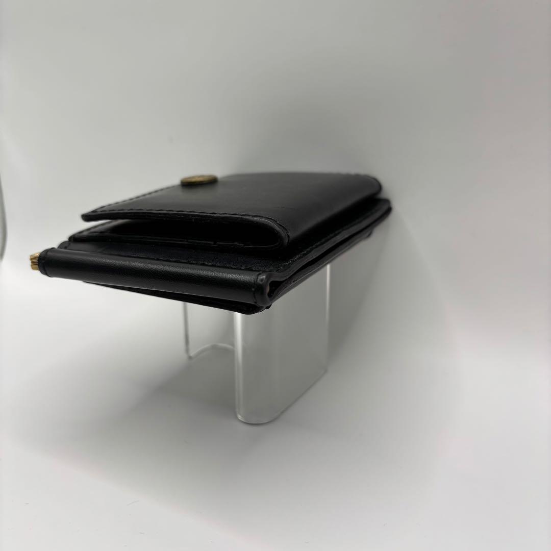 ROTAR　二つ折り財布　マネークリップ　ブラック　レザー　ウォレット　黒