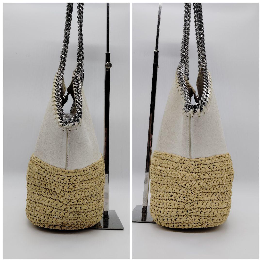 極美品 ステラマッカートニー ラフィア ハンドバッグ バケツ かご