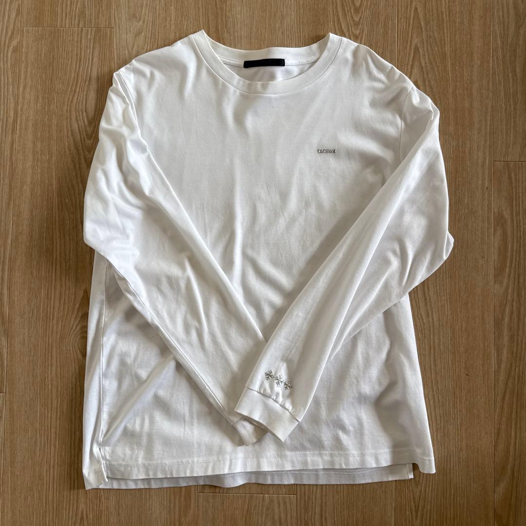 タトラス　ホワイト 長袖カットソー 袖刺繍