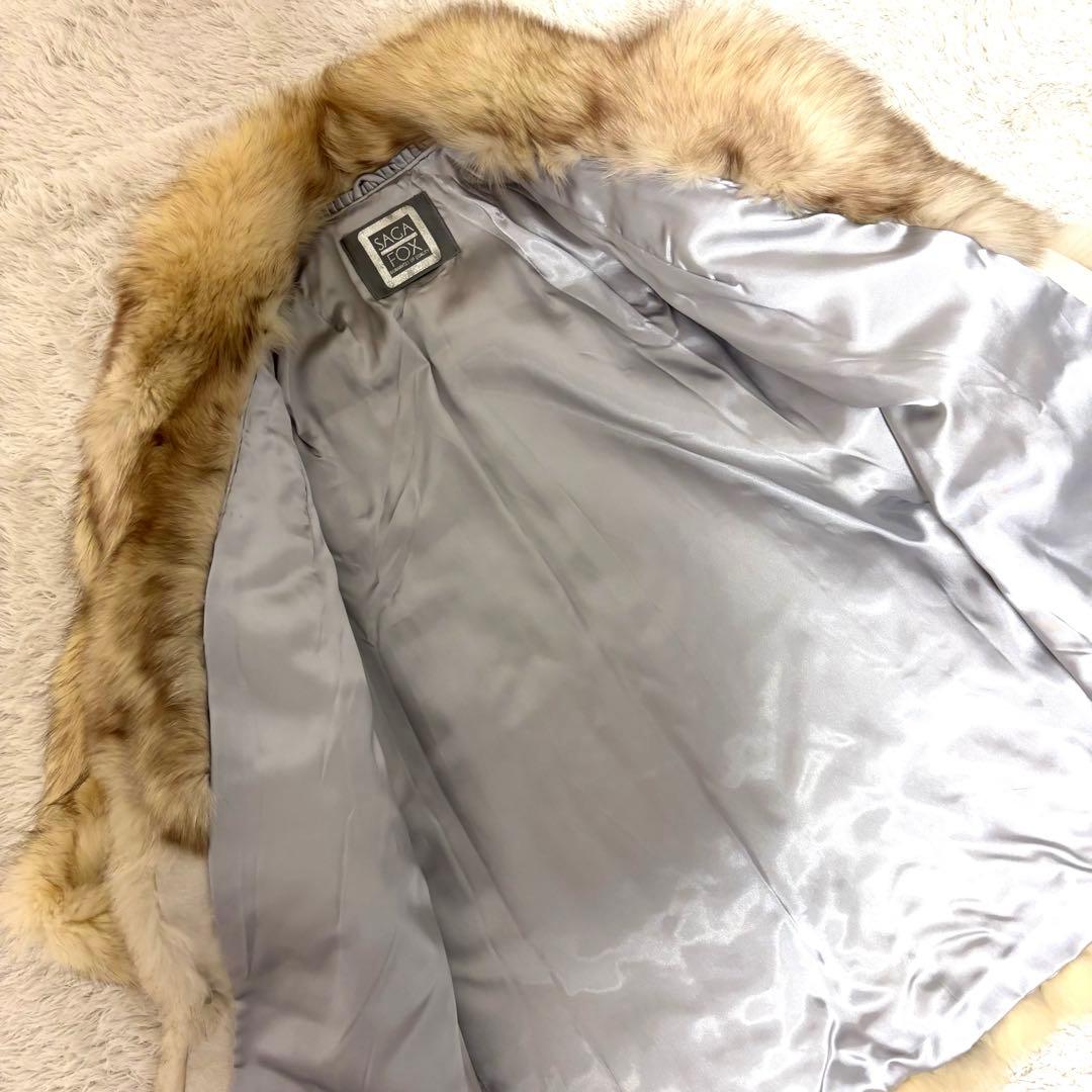 SAGA FOX サガフォックス　銀サガ　ボリューミー　毛皮　狐　ホワイト　美品