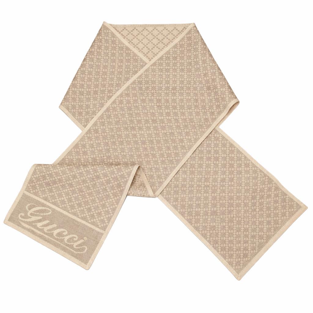 グッチ マフラー 180×24.5cm ウール100% ライトベージュ13A