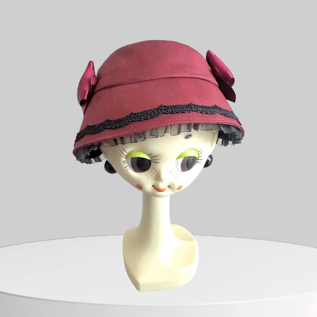①アノンハット　小公女のボンネ　ワインボルドー