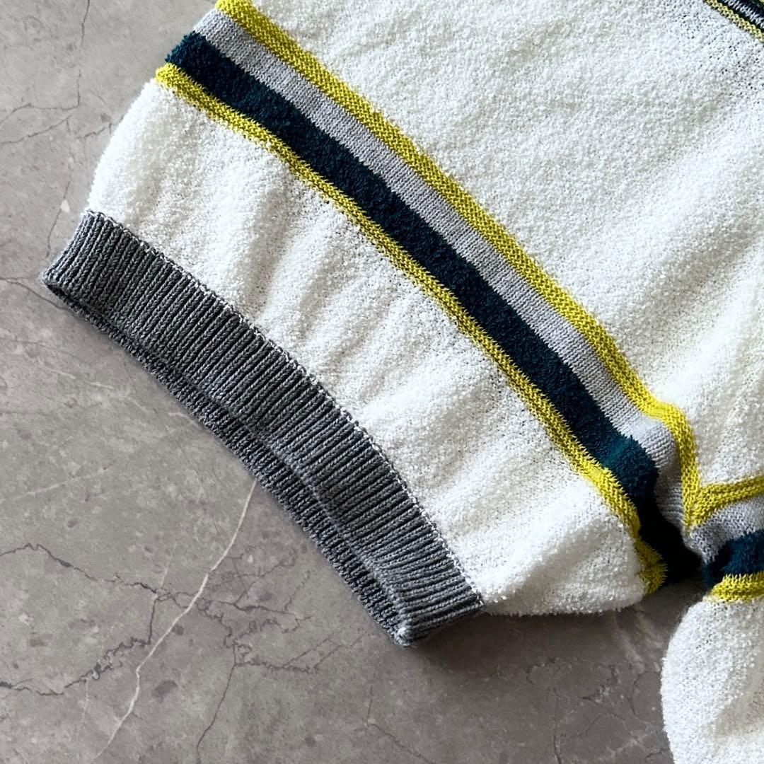 roberto collina パイル ボーダー ポロシャツ サイズXL 52