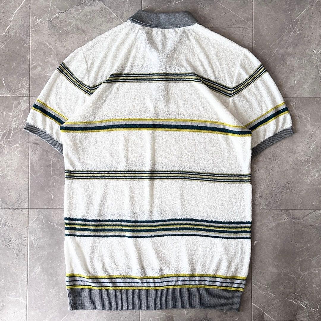 roberto collina パイル ボーダー ポロシャツ サイズXL 52