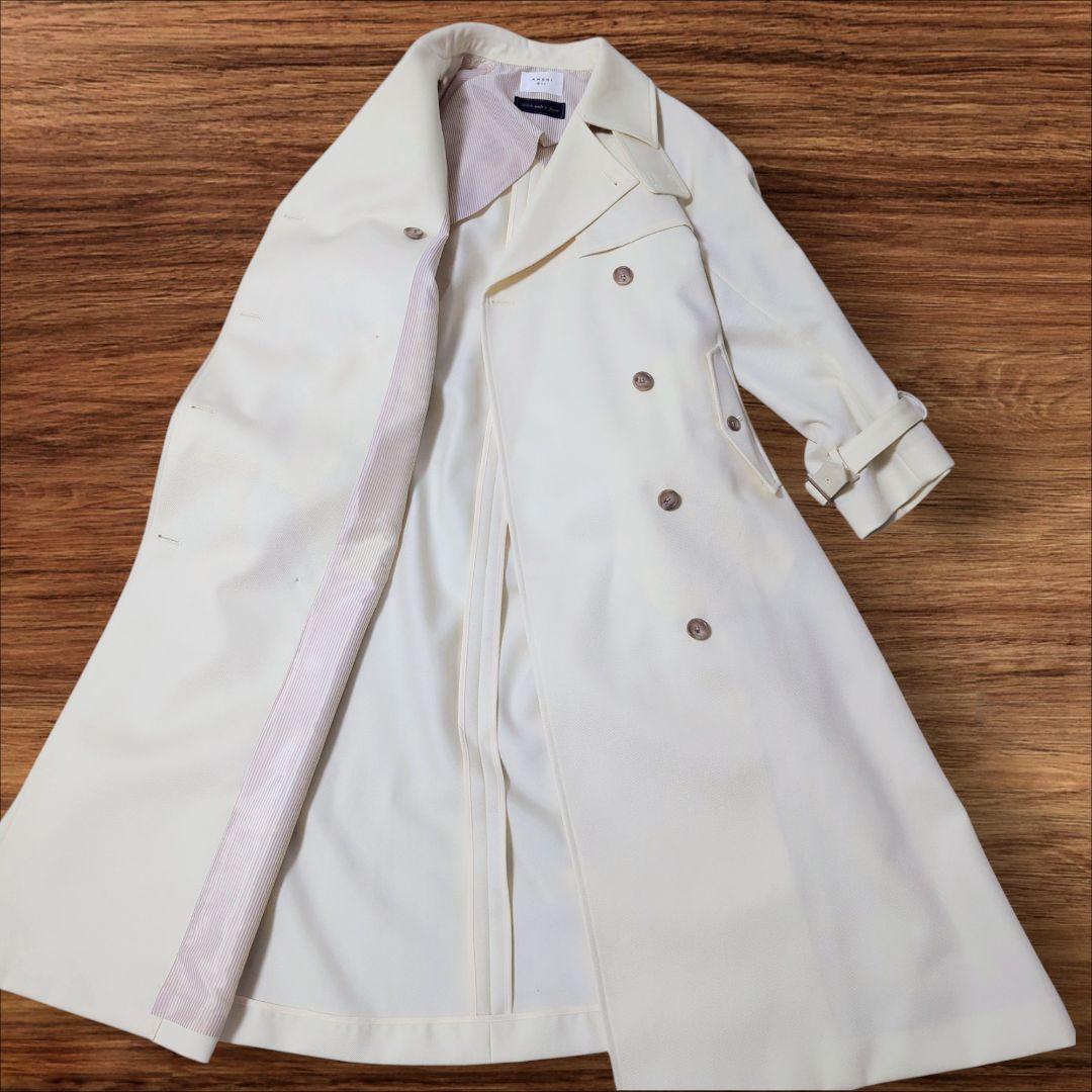 【AMERI アメリ】美品 スーペリアフレアトレンチコート オフホワイト S