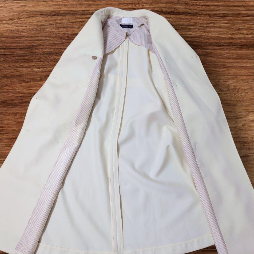 【AMERI アメリ】美品 スーペリアフレアトレンチコート オフホワイト S