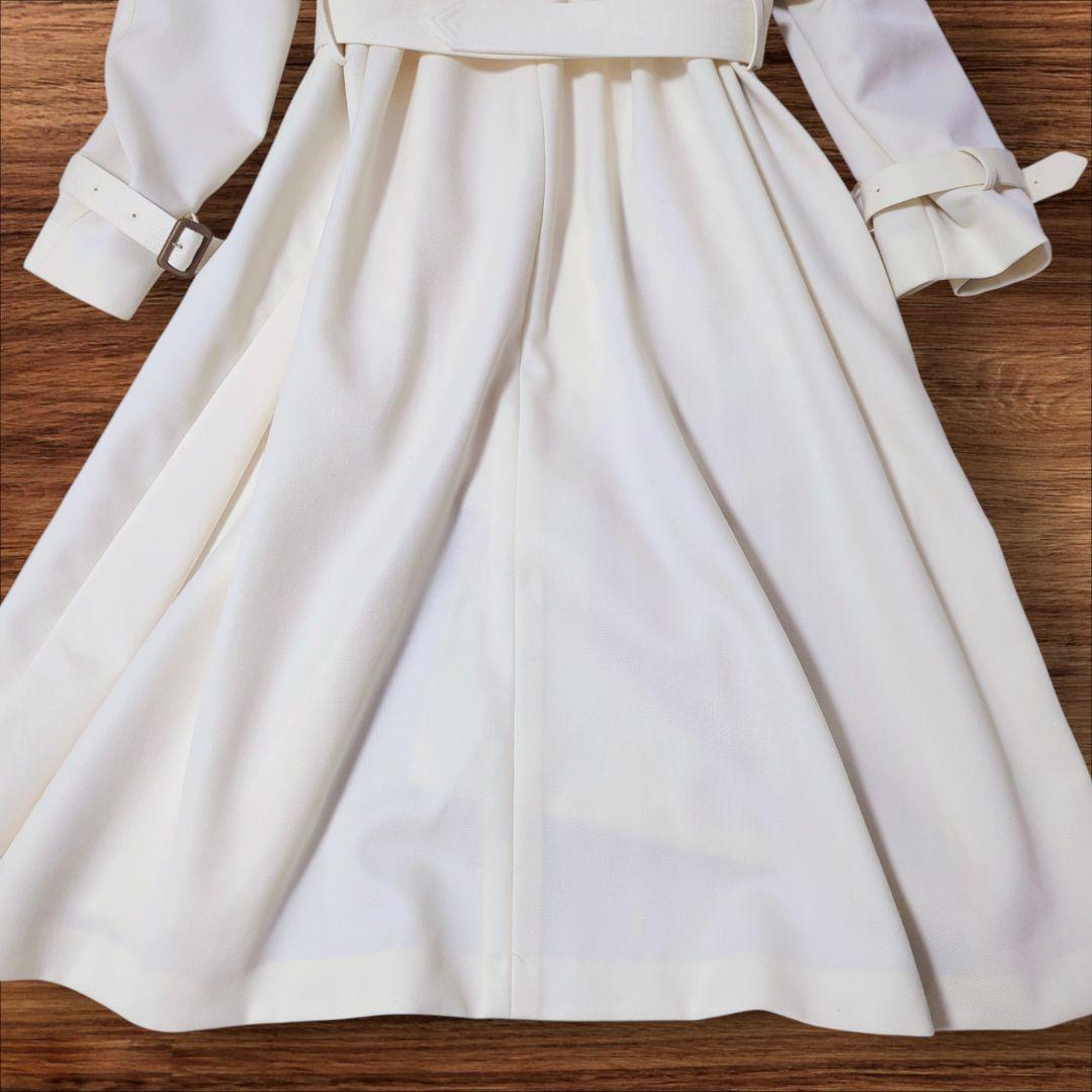 【AMERI アメリ】美品 スーペリアフレアトレンチコート オフホワイト S