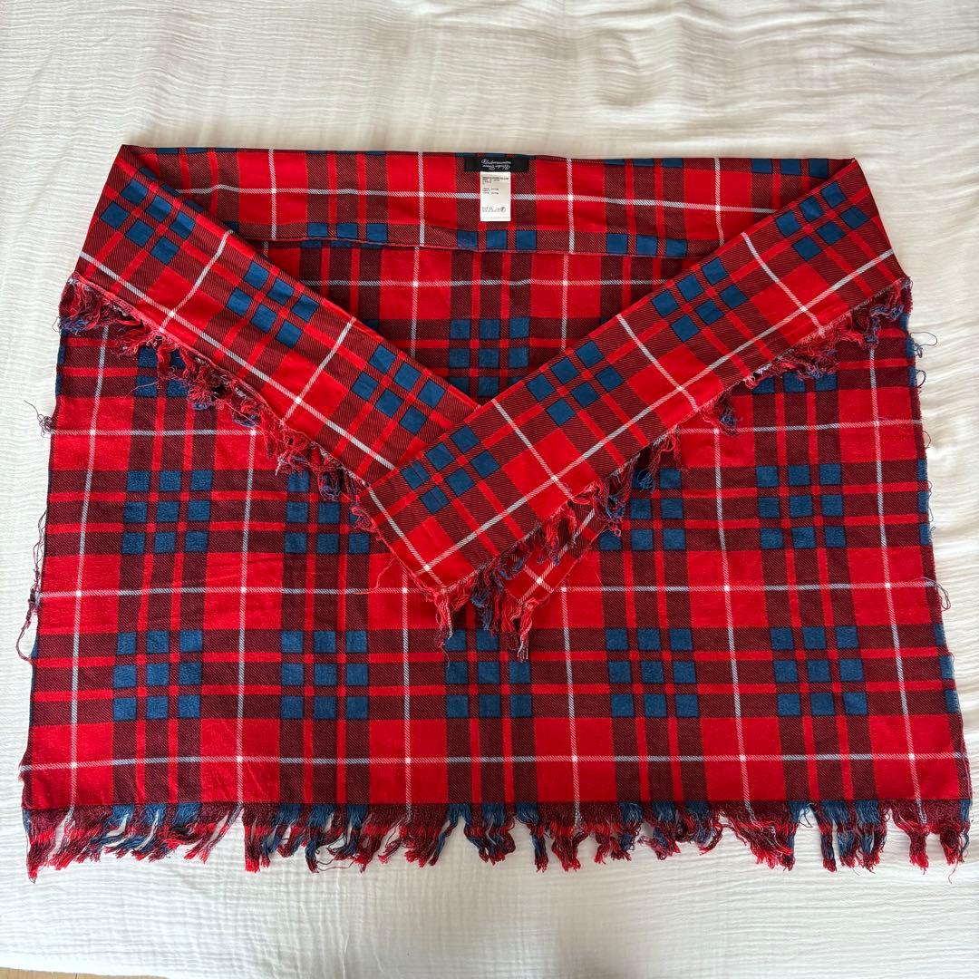 UNDERCOVER 腰巻きストールレッドタータンチェック　アンダーカバー