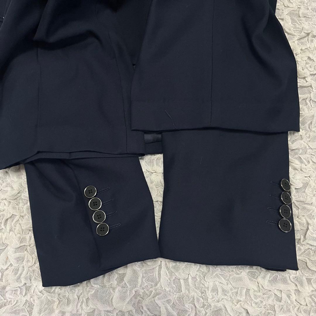 美品【3ピース】紺 ネイビー 3ピース スーツ ジャケット パンツ ベスト XL